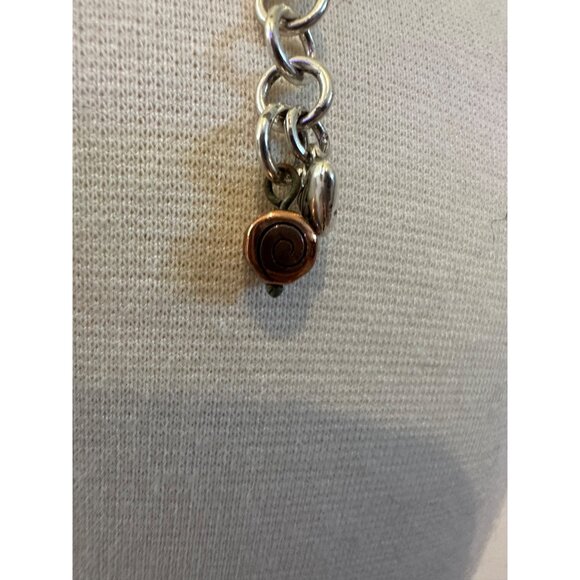 Brighton Silver & Copper Reversible Heart Pendant Necklace Adjustable Chain #554 - Picture 13 of 13